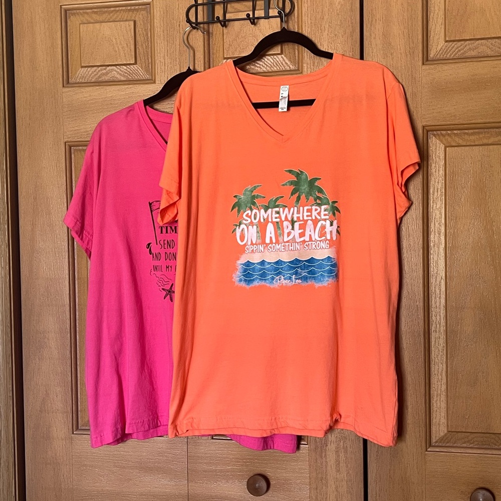 Orange and Pink Graphic T-Shirts